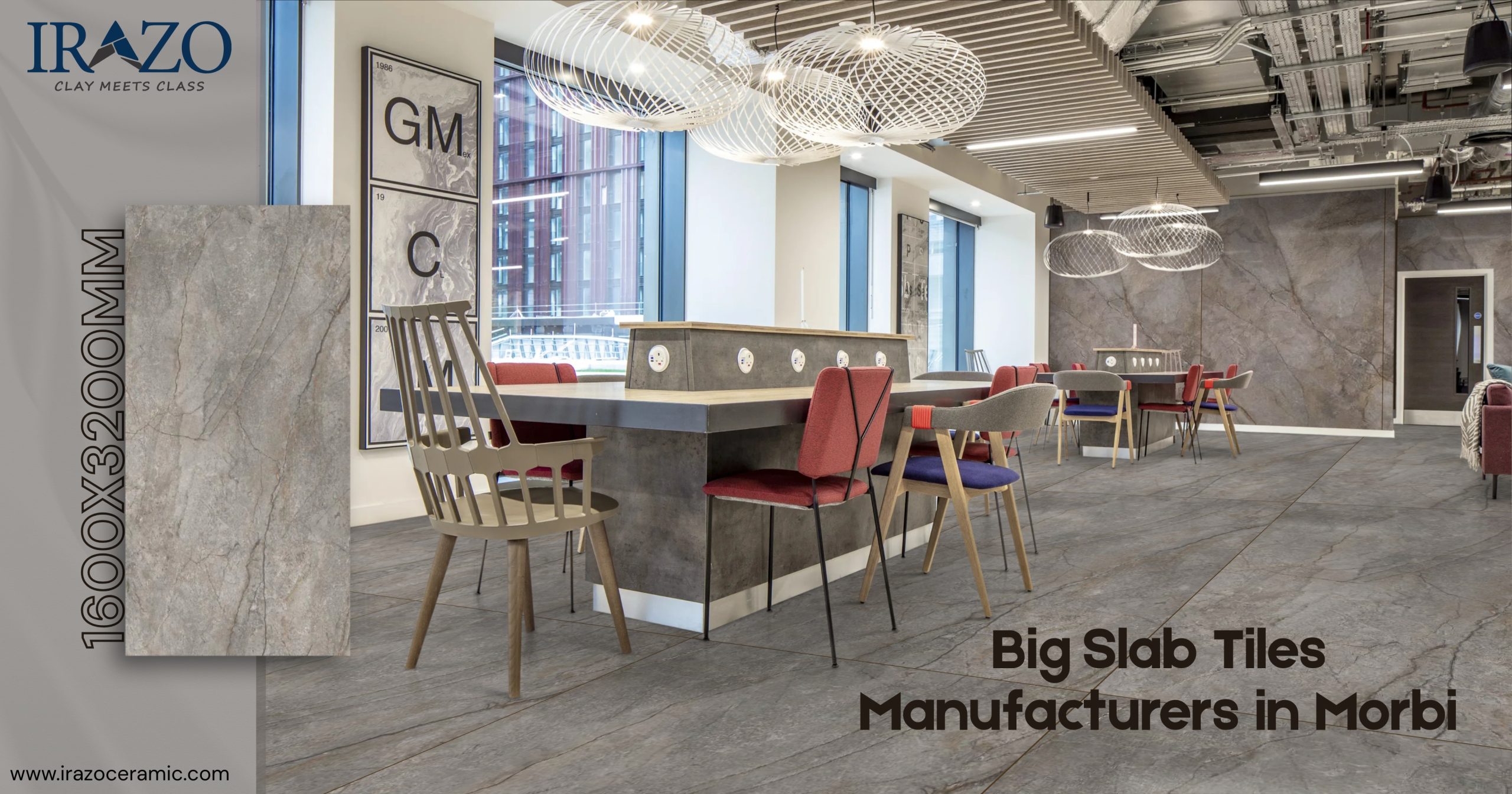 large-format big slab tiles produced by top manufacturers in Morbi, India.