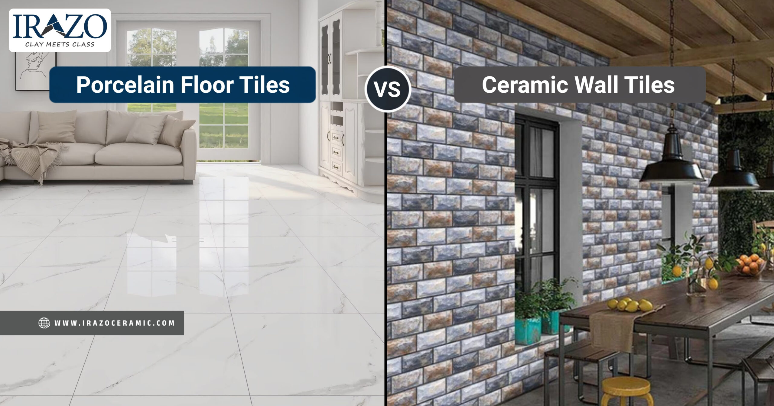 Porcelain Floor Tiles vs Ceramic Wall Tiles